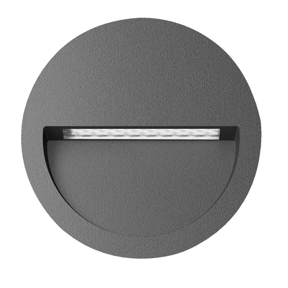 Buy Outdoor Step Lights Australia Zak Round Outdoor Step Light Dark Grey Aluminium 5000K - 19730